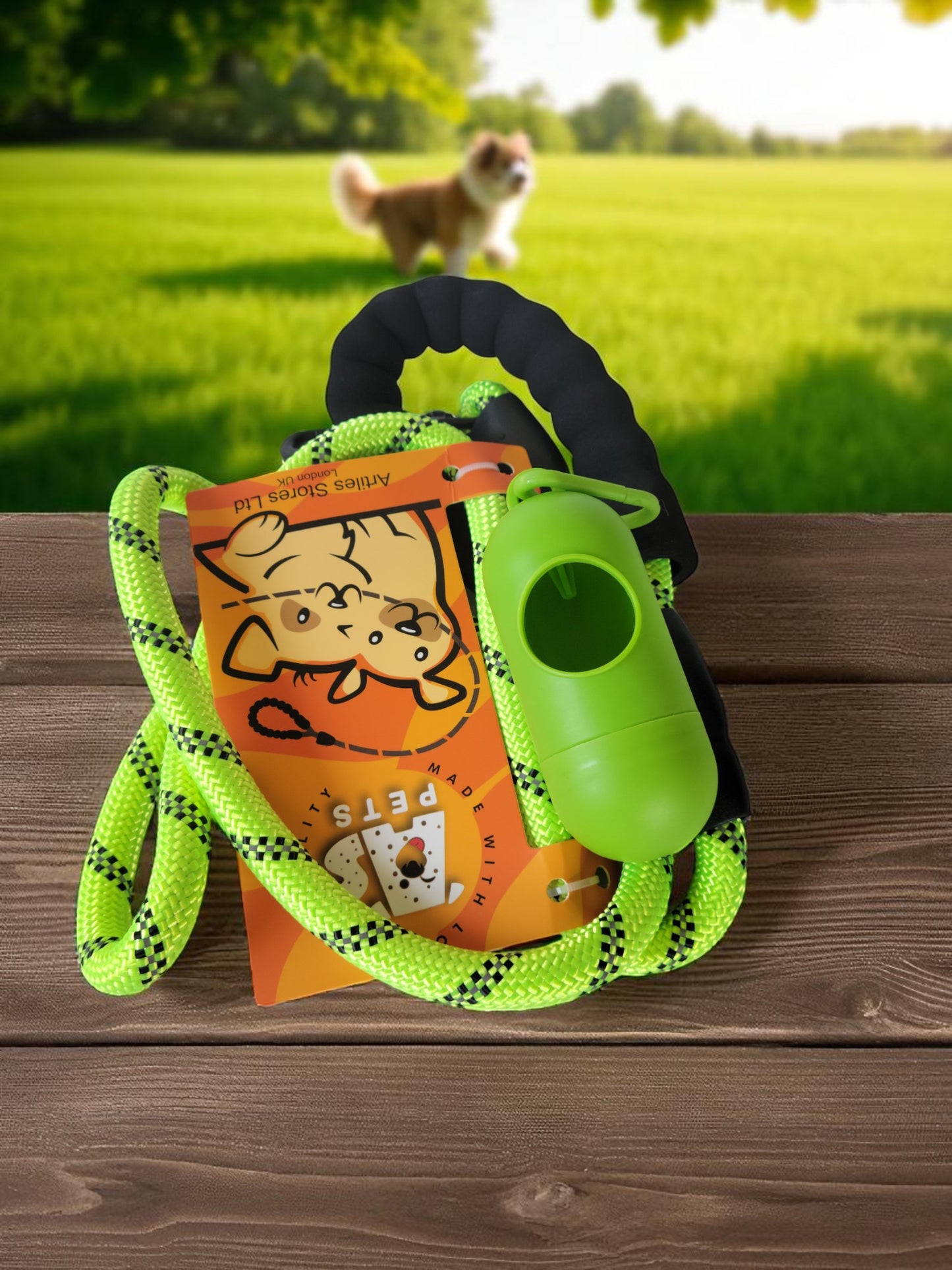 5 ft Leash with waste bag dispenser