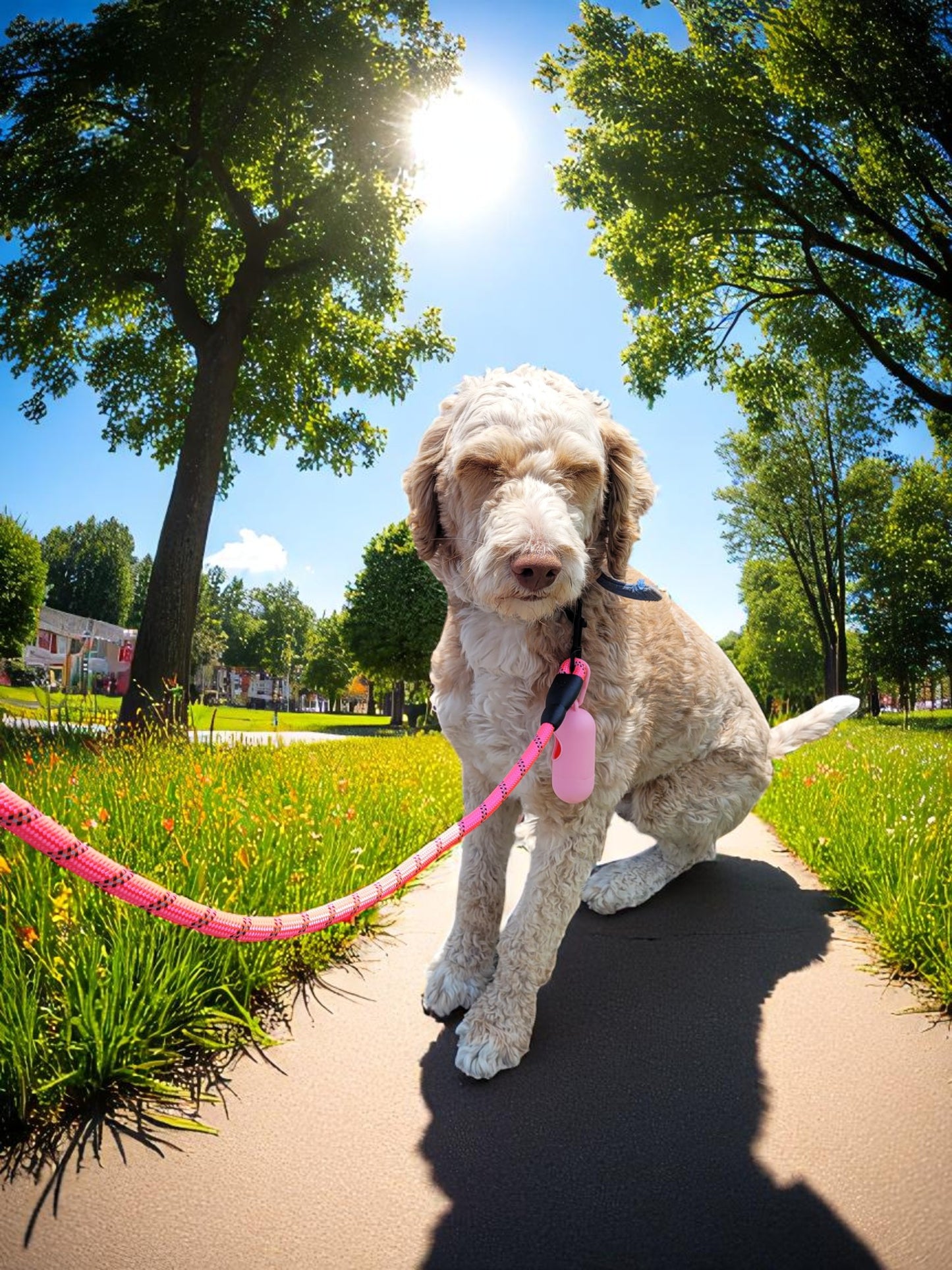 5 ft Leash with waste bag dispenser