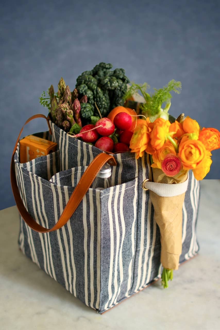 Heavy Canvas Tote Bag | Reusable Multi-Pocket Market Tote