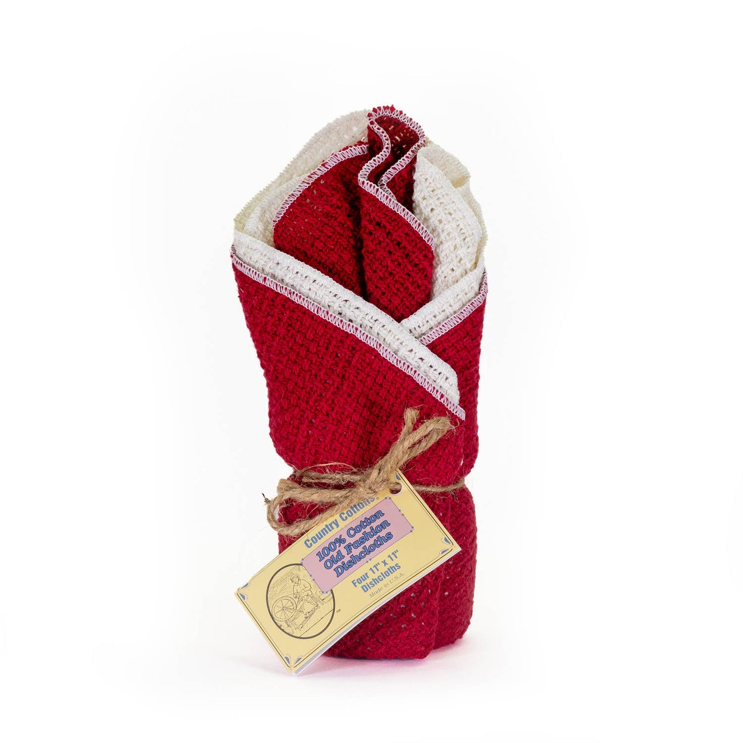 100% cotton dishcloths in bundles of 4 made in America