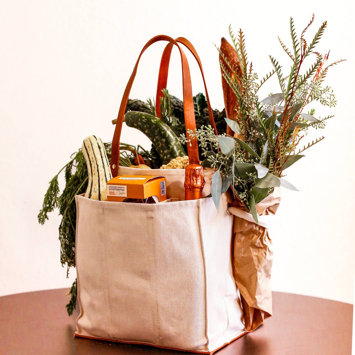 Heavy Canvas Tote Bag | Reusable Multi-Pocket Market Tote