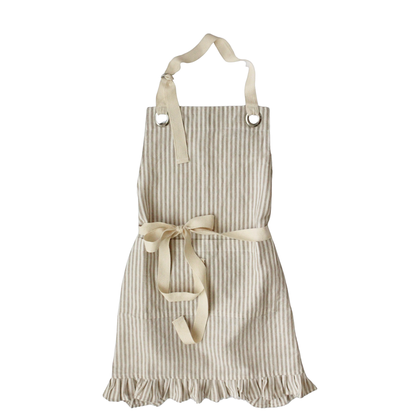 Ruffle Pin Stripe Apron