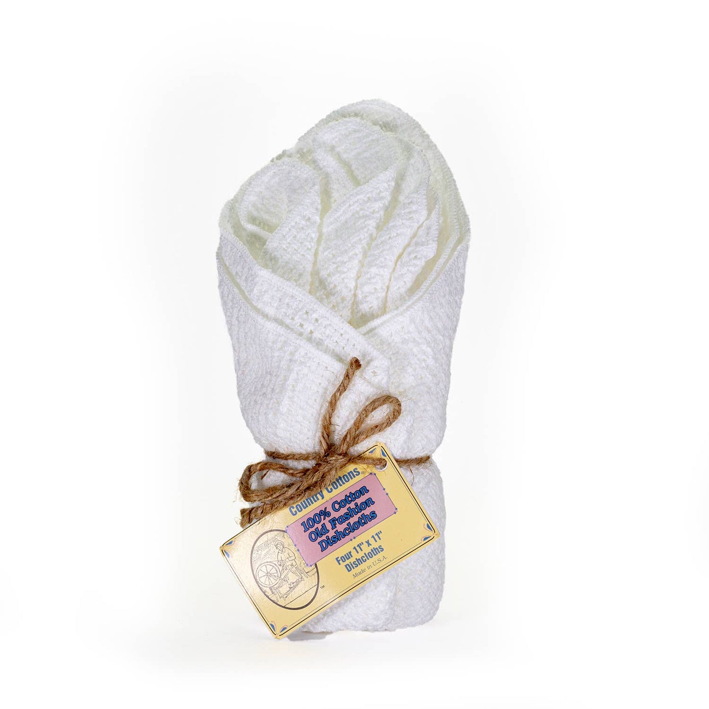 100% cotton dishcloths in bundles of 4 made in America