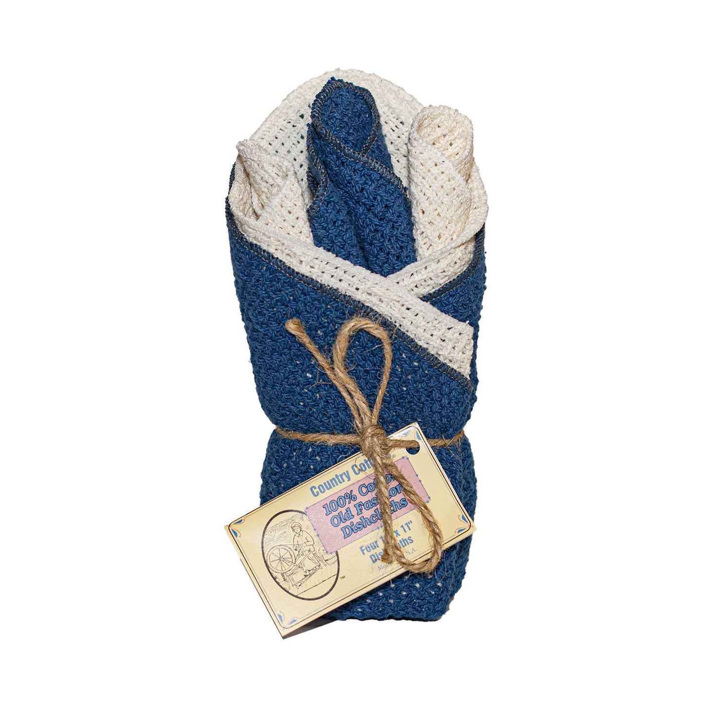 100% cotton dishcloths in bundles of 4 made in America