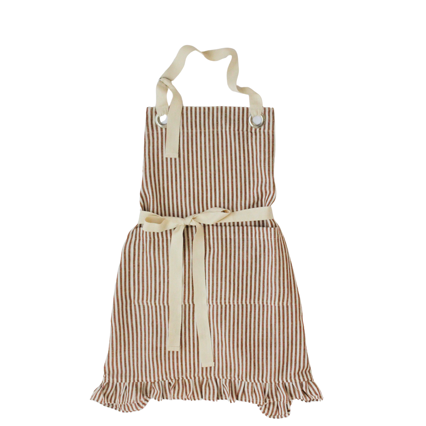 Ruffle Pin Stripe Apron