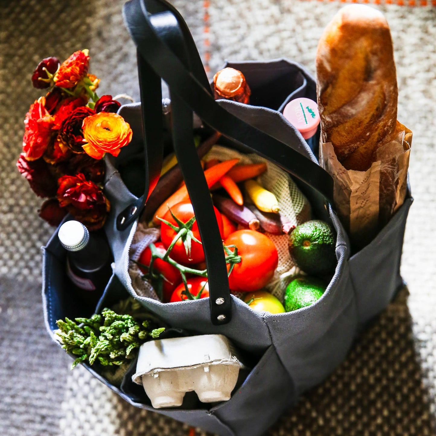 Heavy Canvas Tote Bag | Reusable Multi-Pocket Market Tote