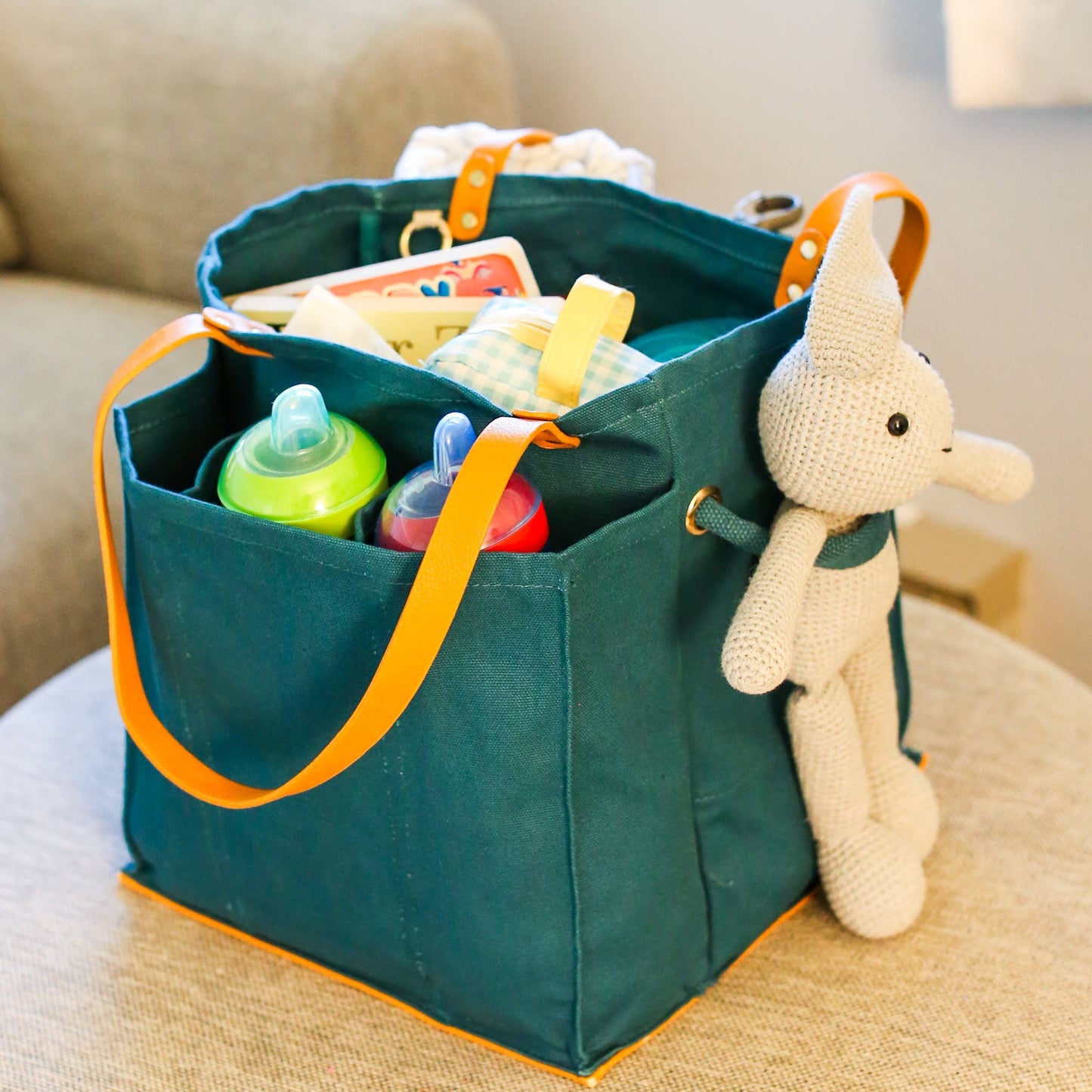 Heavy Canvas Tote Bag | Reusable Multi-Pocket Market Tote