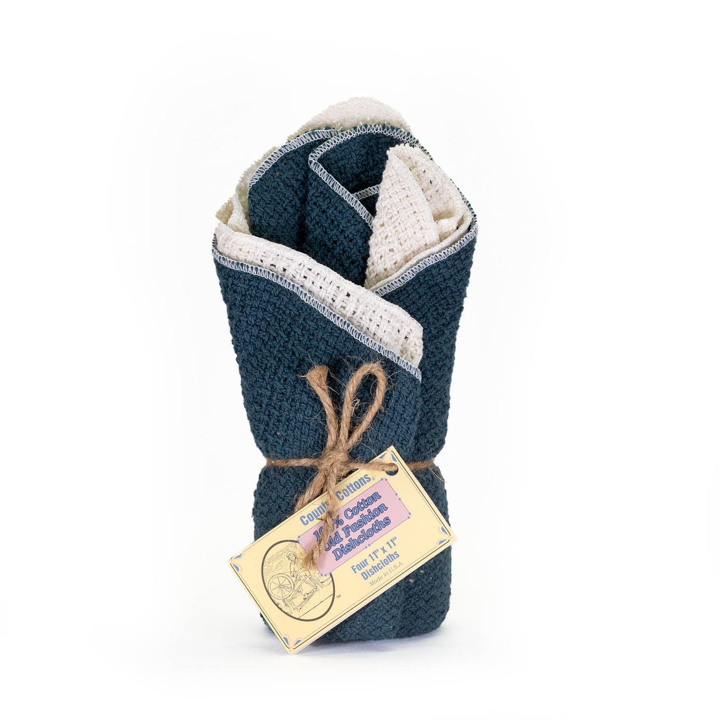 100% cotton dishcloths in bundles of 4 made in America