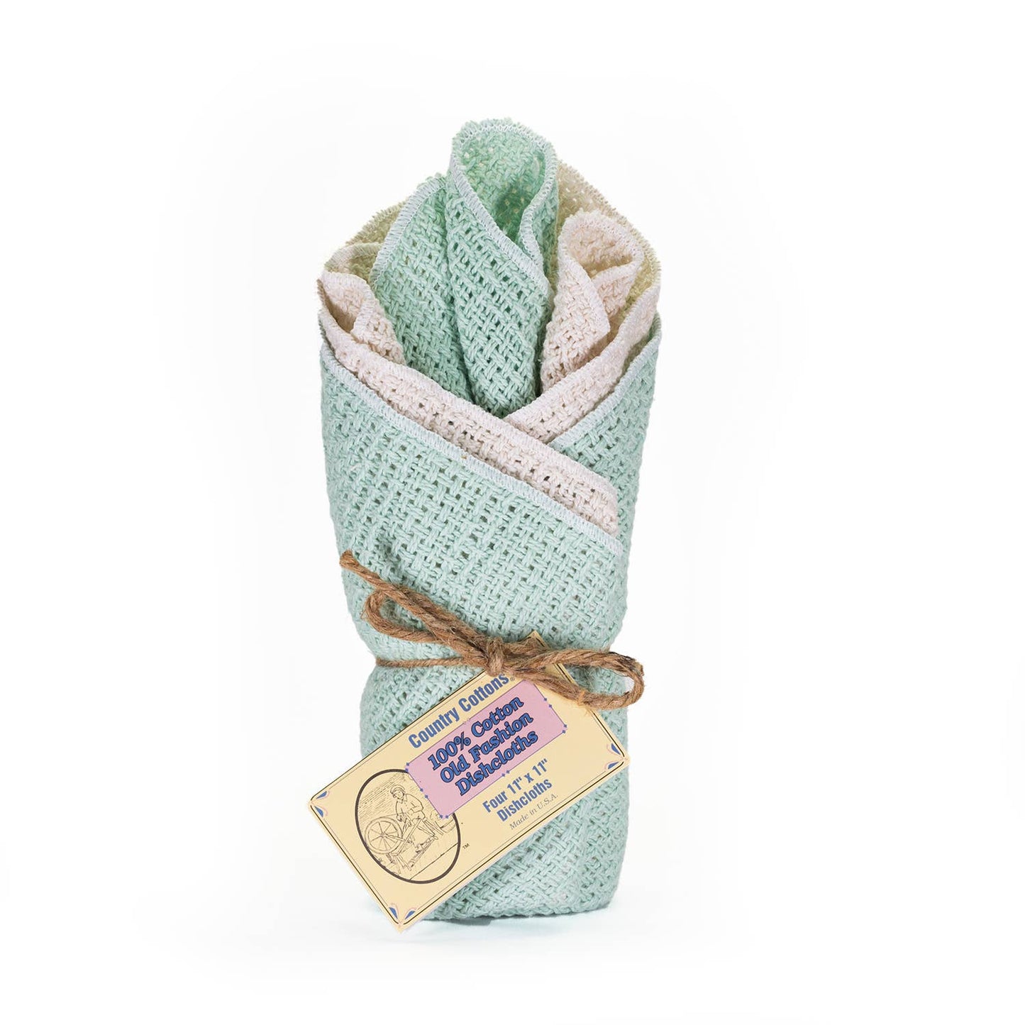 100% cotton dishcloths in bundles of 4 made in America