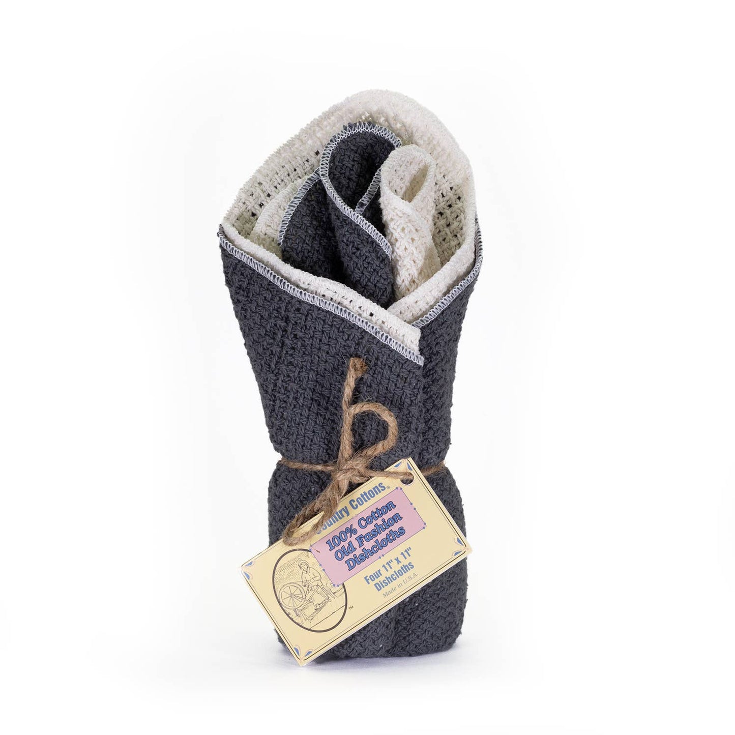 100% cotton dishcloths in bundles of 4 made in America