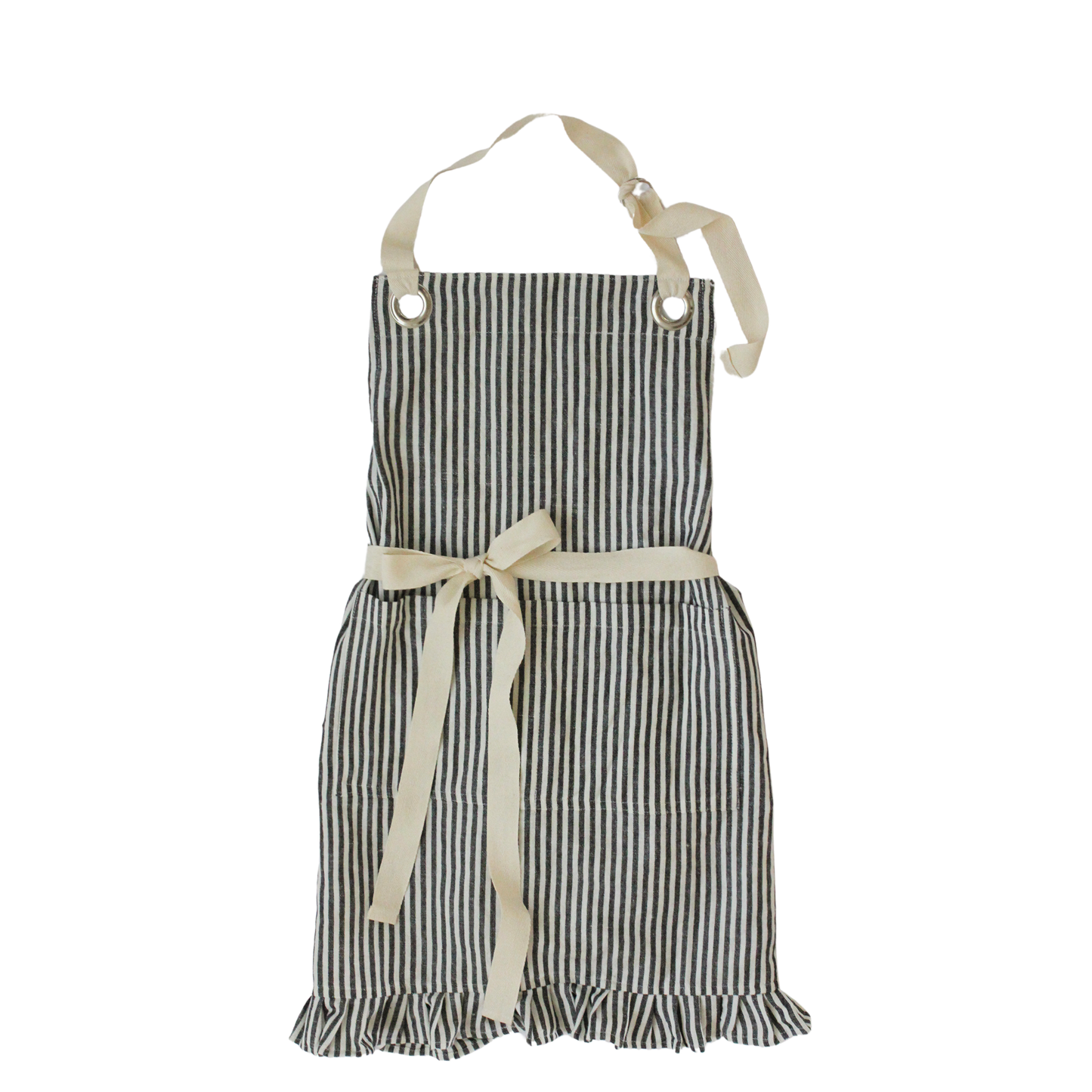 Ruffle Pin Stripe Apron