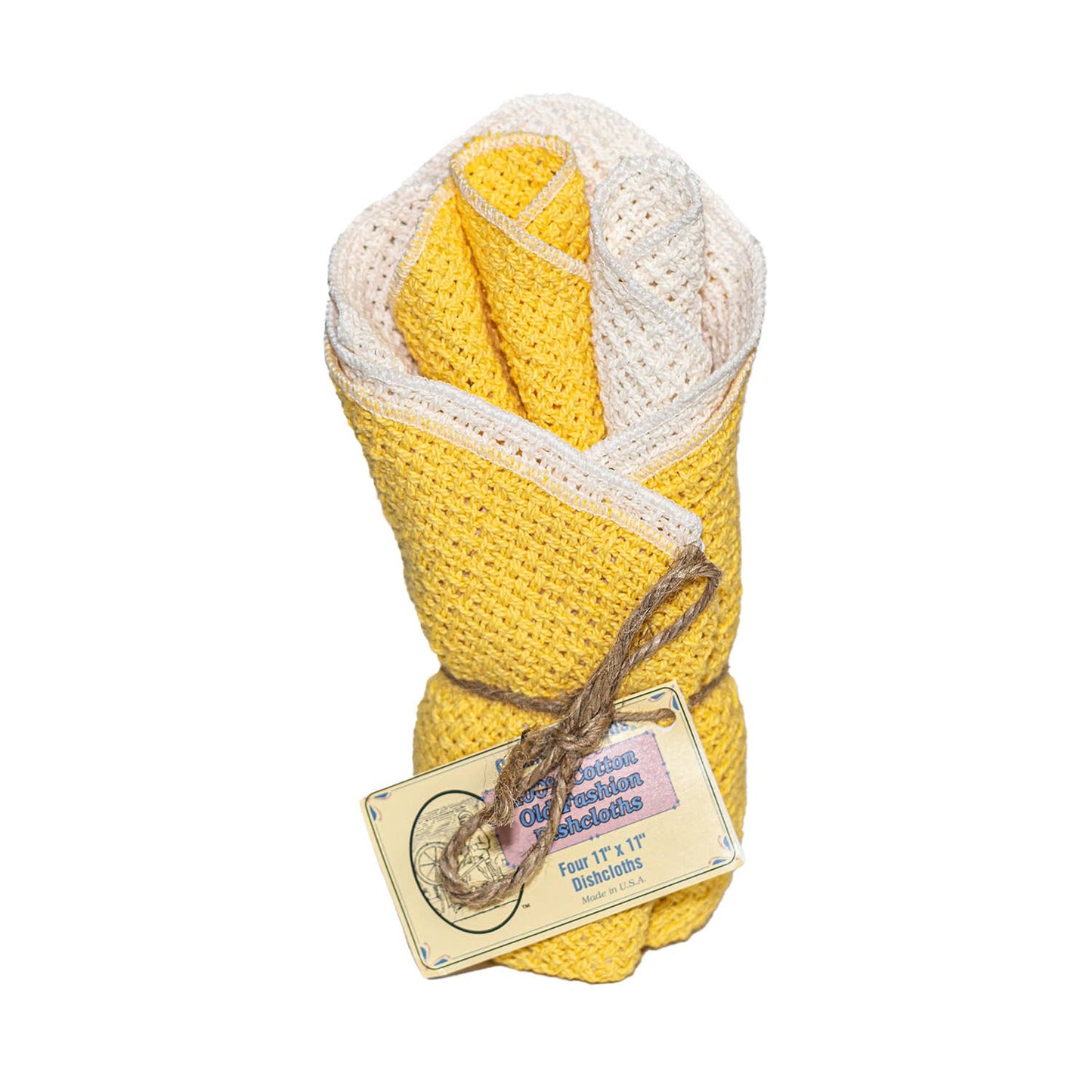 100% cotton dishcloths in bundles of 4 made in America
