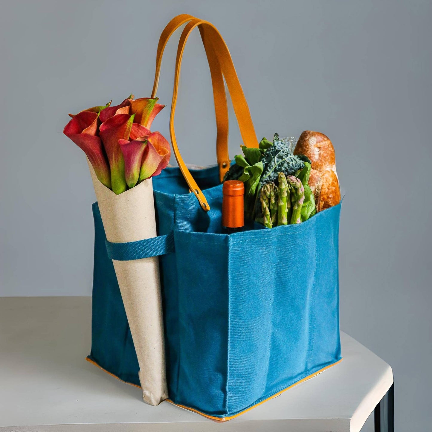 Heavy Canvas Tote Bag | Reusable Multi-Pocket Market Tote