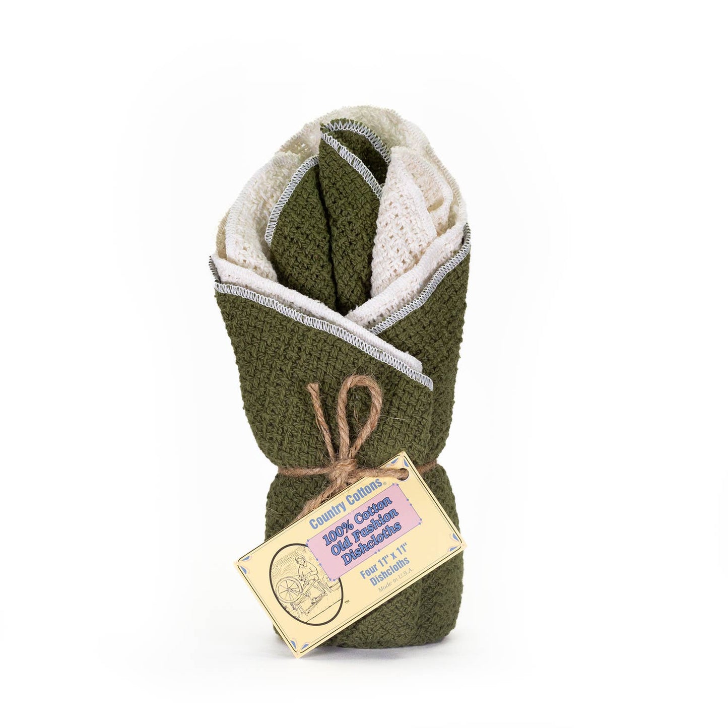 100% cotton dishcloths in bundles of 4 made in America