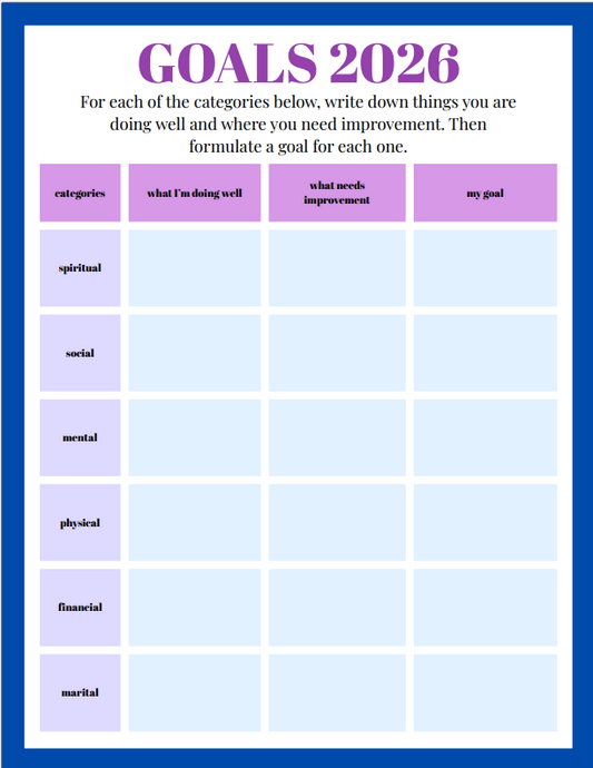 Goal worksheet