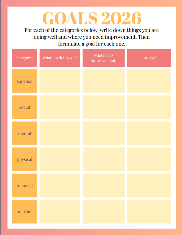 Goal worksheet